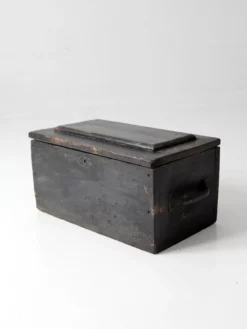 Vintage Black Wooden Tool Box 16 Vintage Black Wooden Tool Box -Chairish Shop vintage black wooden tool box 0864
