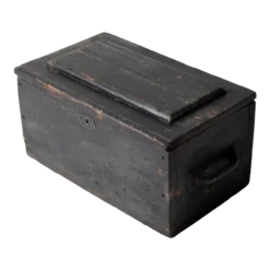 Vintage Black Wooden Tool Box
