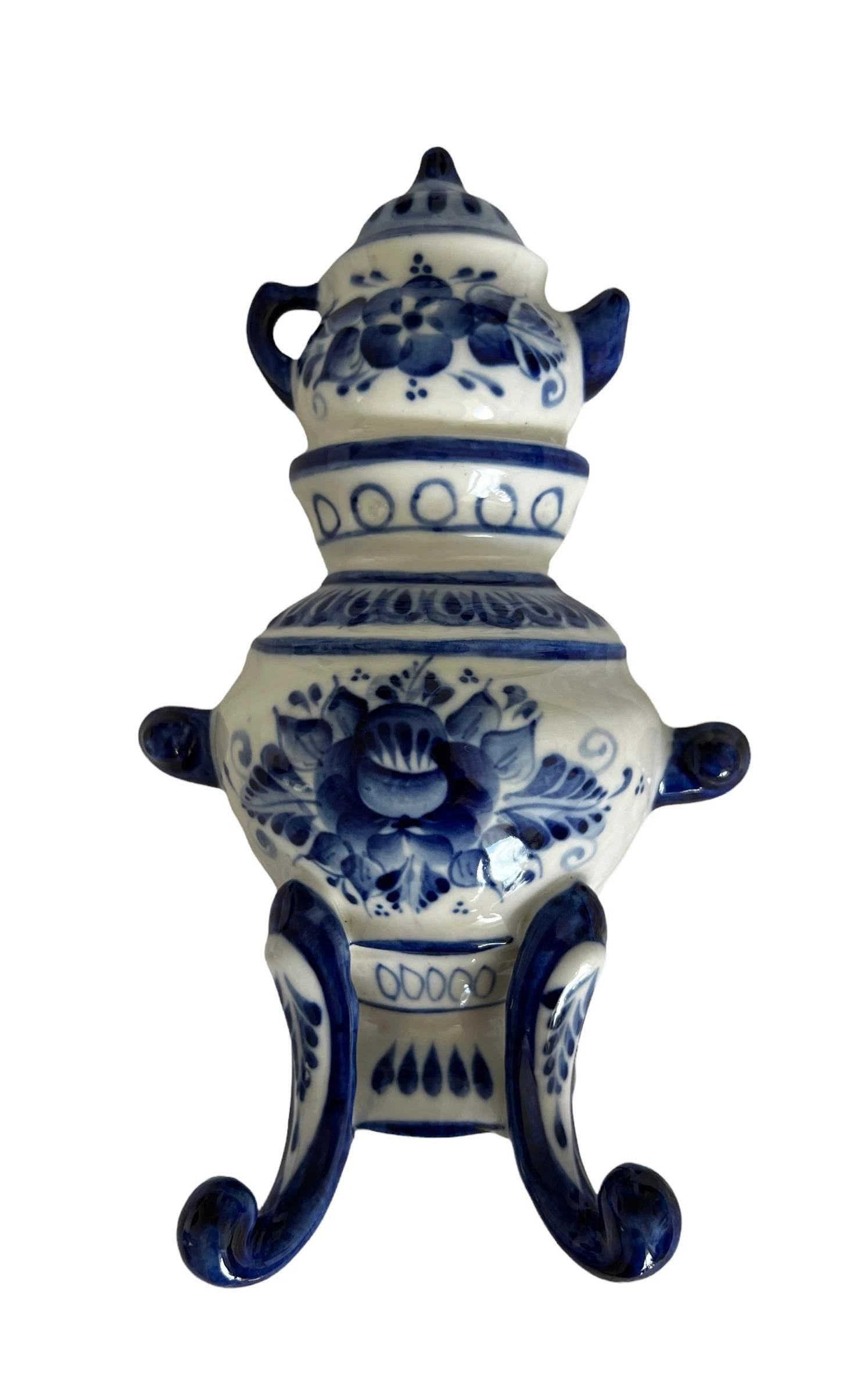 Vintage Blue And White Porcelain Wall Hook Coat Hanger Blue & White Double Hook 6 Vintage Blue And White Porcelain Wall Hook Coat Hanger Blue & White Double Hook - Image 6