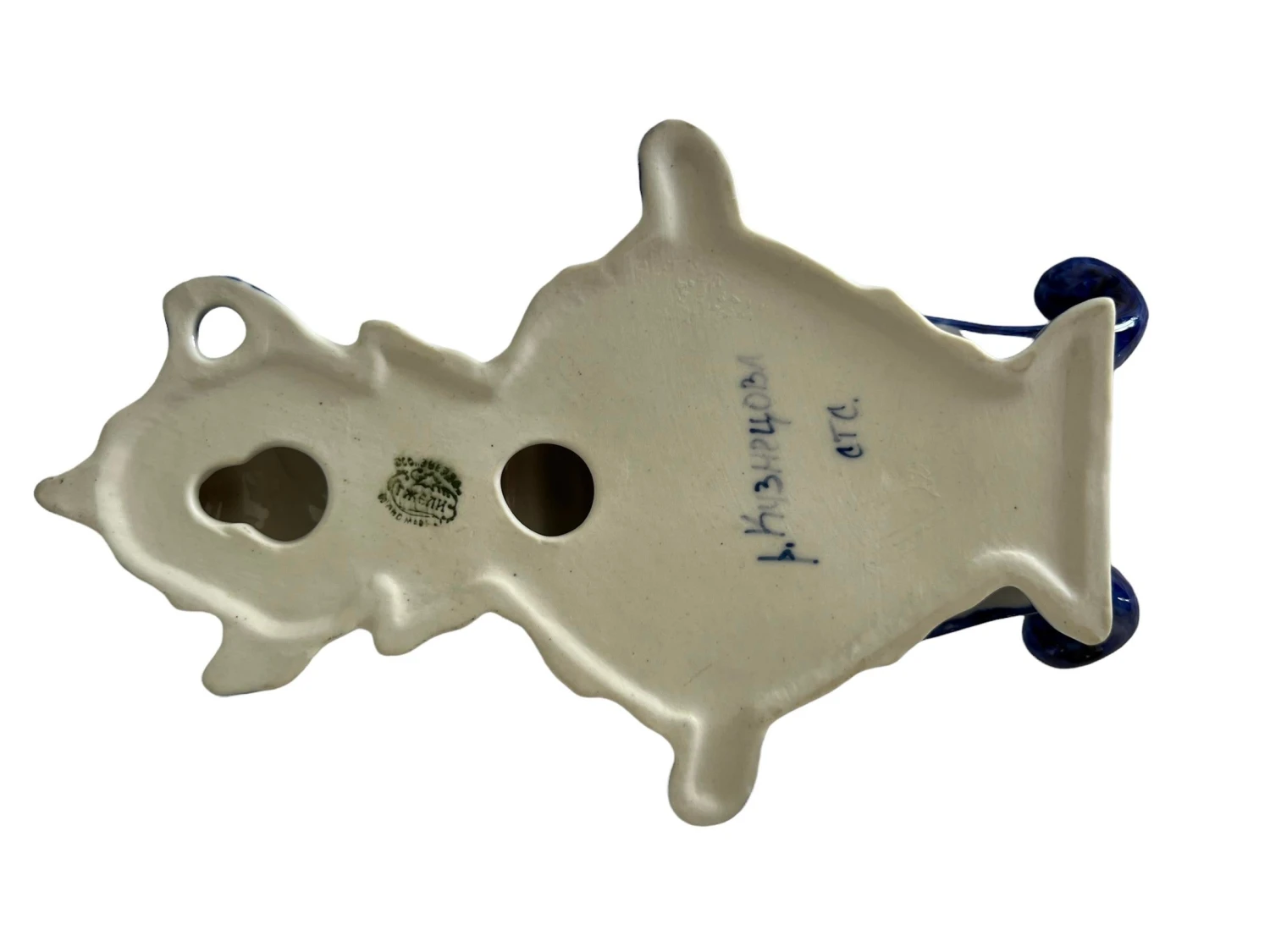 Vintage Blue And White Porcelain Wall Hook Coat Hanger Blue & White Double Hook 5 Vintage Blue And White Porcelain Wall Hook Coat Hanger Blue & White Double Hook - Image 5