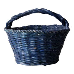 Vintage Blue Harvest Basket