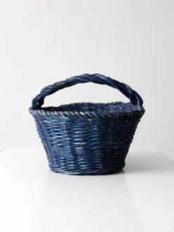 Vintage Blue Harvest Basket -Chairish Shop vintage blue harvest basket 8909