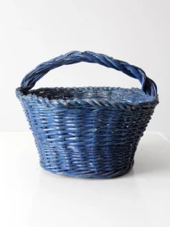 Vintage Blue Harvest Basket -Chairish Shop vintage blue harvest basket 9536