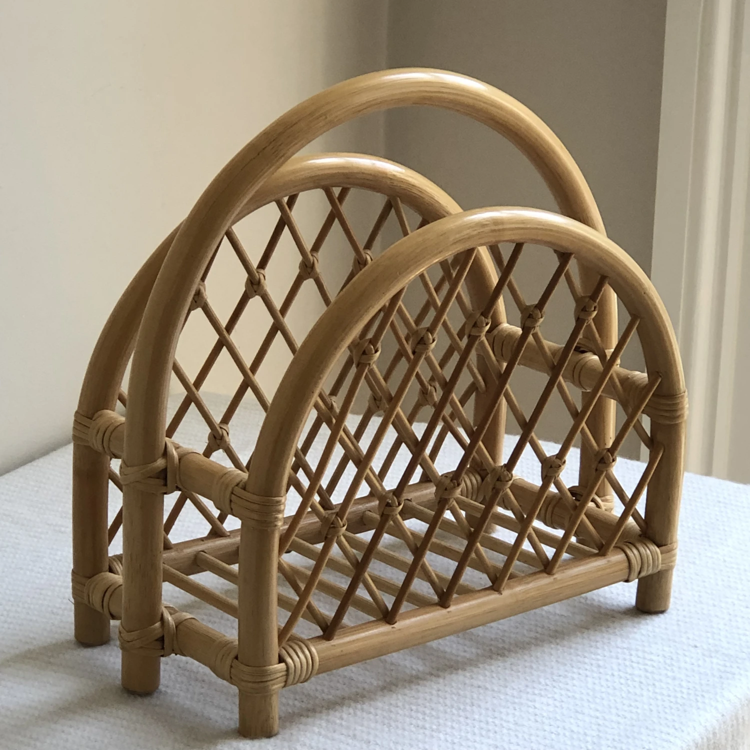 Vintage Boho Bamboo Magazine Rack 2 Vintage Boho Bamboo Magazine Rack - Image 2