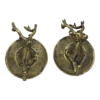 Vintage Brass Deer Head Wall Hooks - Set Of 2
