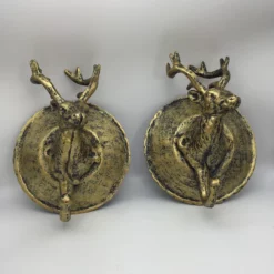 Vintage Brass Deer Head Wall Hooks - Set Of 2 13 Vintage Brass Deer Head Wall Hooks - Set Of 2 -Chairish Shop vintage brass deer head wall hooks set of 2 5561