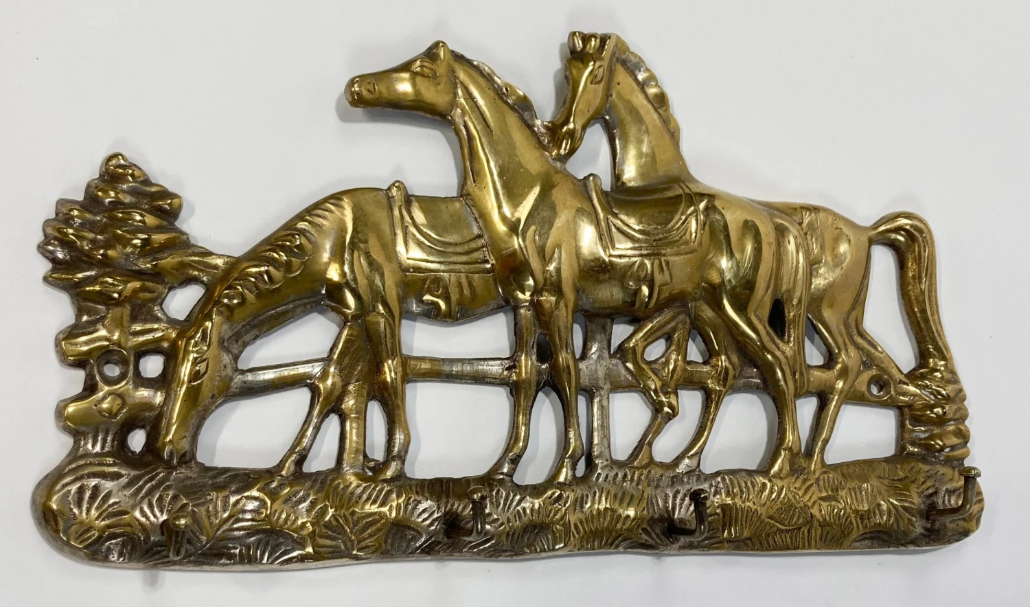 Vintage Brass Horse Motif Wall Hook 2 Vintage Brass Horse Motif Wall Hook - Image 2
