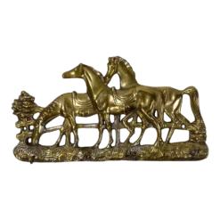 Vintage Brass Horse Motif Wall Hook