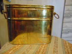 Vintage Brass Wood Container, 1970s -Chairish Shop vintage brass wood container 1970s 2443