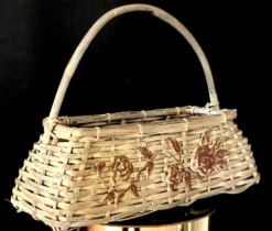 Vintage C1960s Large Whitewashed Graduated Oblong Gathering Basket With Handle And Floral Appliques 15 Vintage C1960s Large Whitewashed Graduated Oblong Gathering Basket With Handle And Floral Appliques -Chairish Shop vintage c1960s large whitewashed graduated oblong gathering basket with handle and floral appliques 0175 scaled