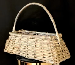 Vintage C1960s Large Whitewashed Graduated Oblong Gathering Basket With Handle And Floral Appliques 18 Vintage C1960s Large Whitewashed Graduated Oblong Gathering Basket With Handle And Floral Appliques -Chairish Shop vintage c1960s large whitewashed graduated oblong gathering basket with handle and floral appliques 7129 scaled