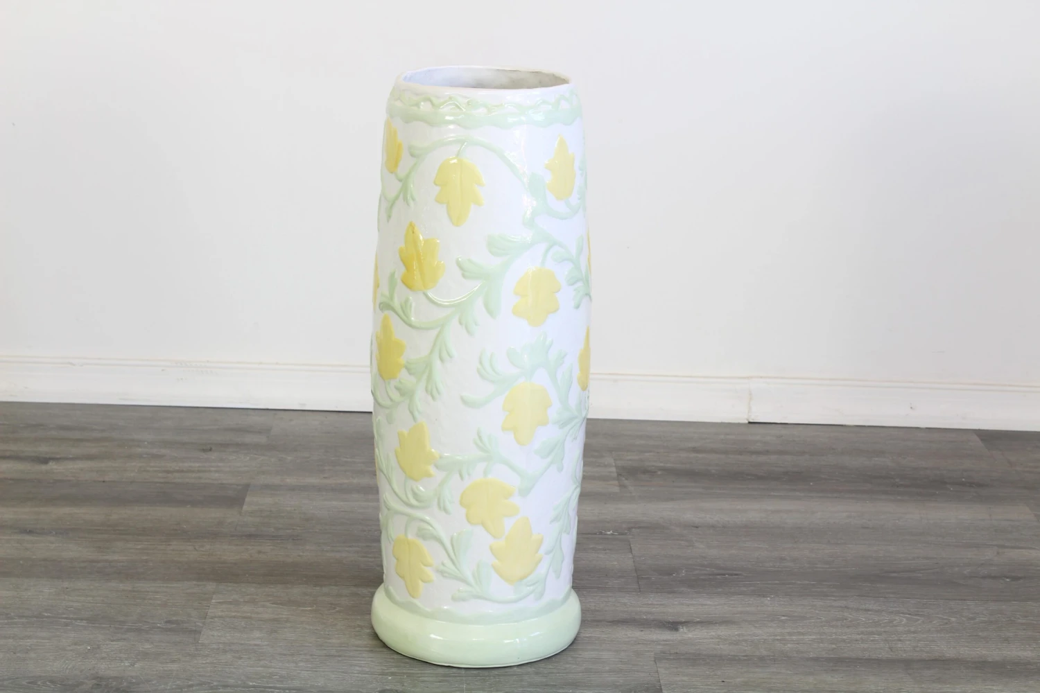 Vintage Ceramic Umbrella Stand With Floral Motif 4 Vintage Ceramic Umbrella Stand With Floral Motif - Image 4