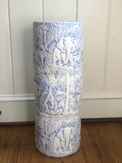 Vintage Ceramic Umbrella Stand With Jungle Scene -Chairish Shop vintage ceramic umbrella stand with jungle scene 7276