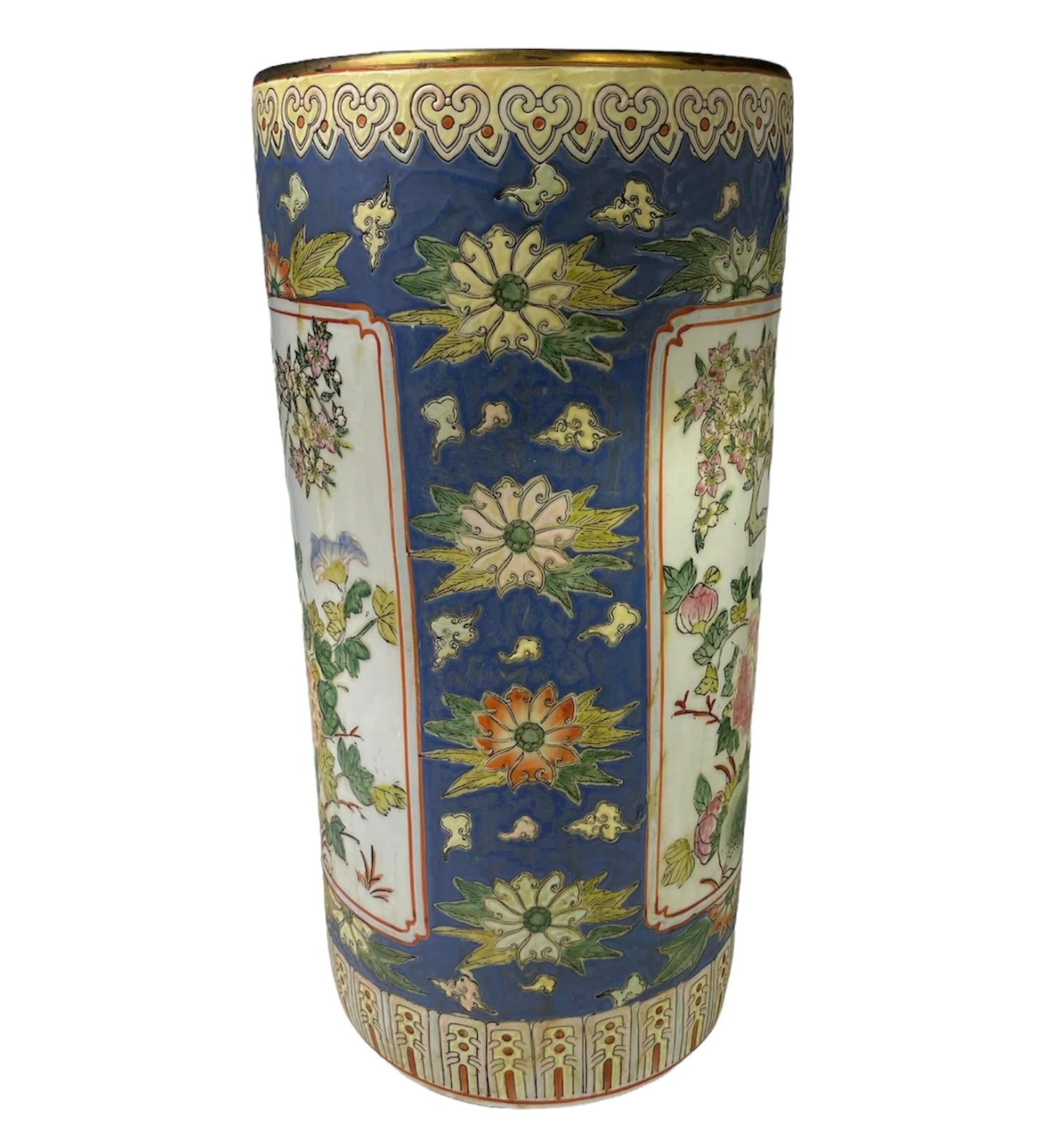 Vintage Chinese Porcelain Umbrella Stand 4 Vintage Chinese Porcelain Umbrella Stand - Image 4