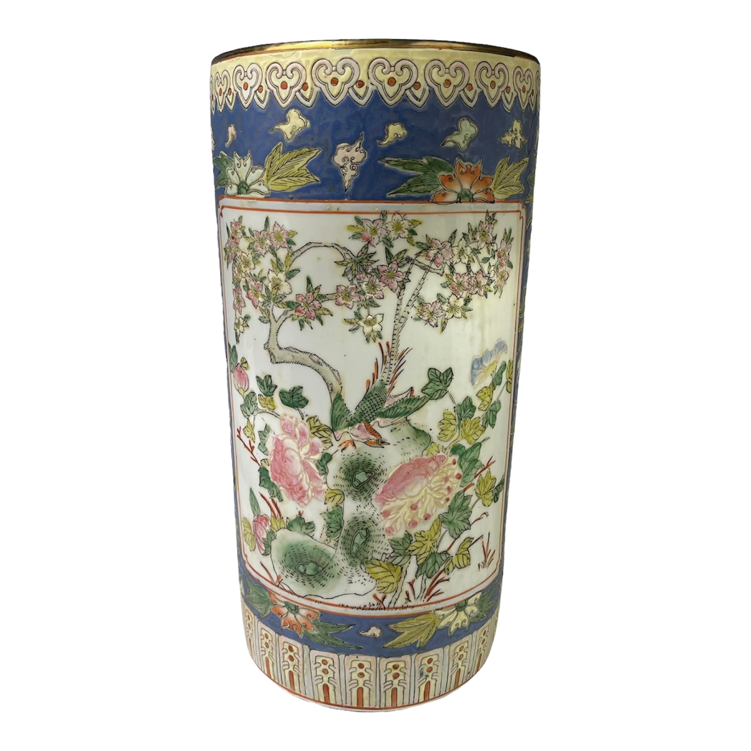 Vintage Chinese Porcelain Umbrella Stand 1 Vintage Chinese Porcelain Umbrella Stand