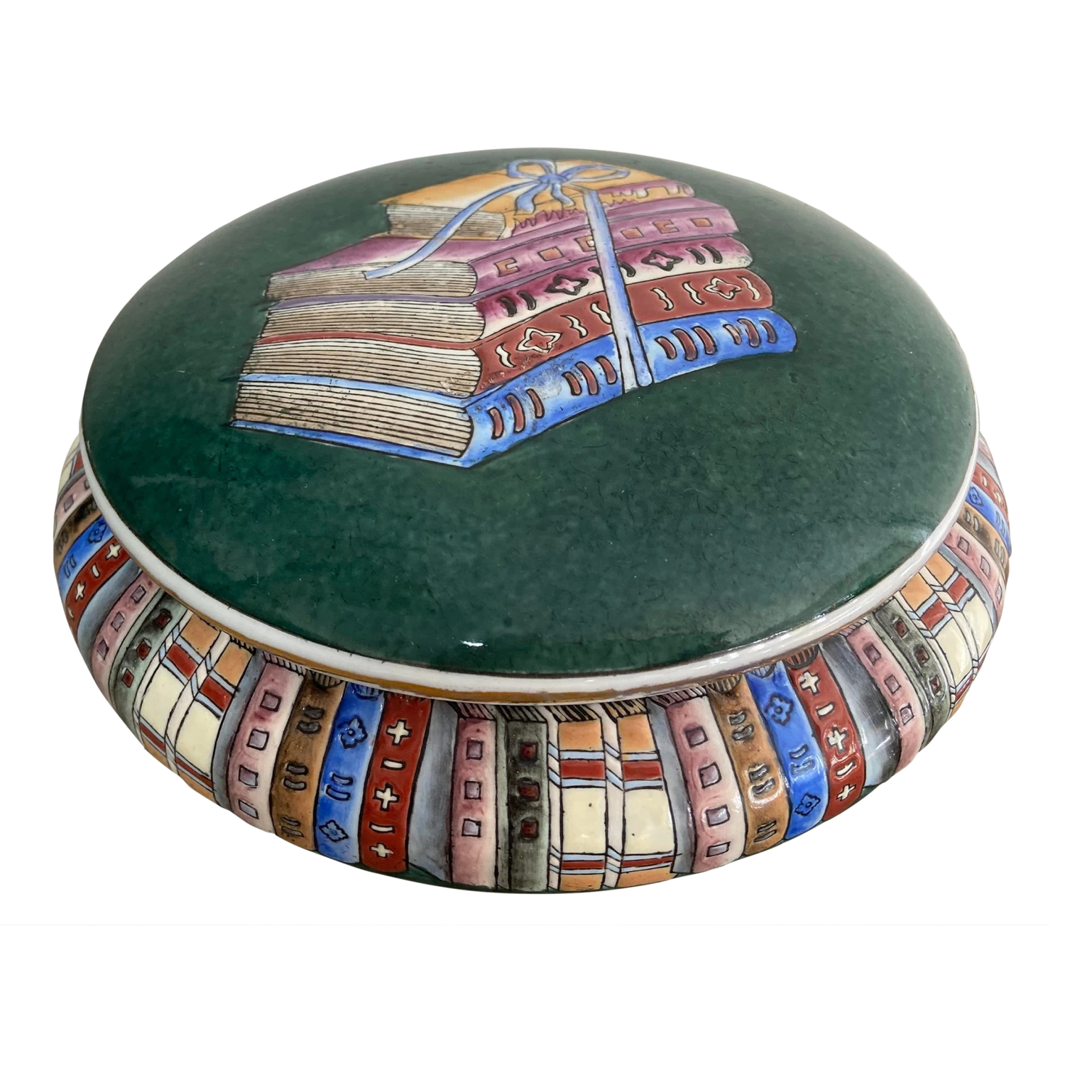 Vintage Chinoiserie Porcelain Covered Trinket Box 1 Vintage Chinoiserie Porcelain Covered Trinket Box