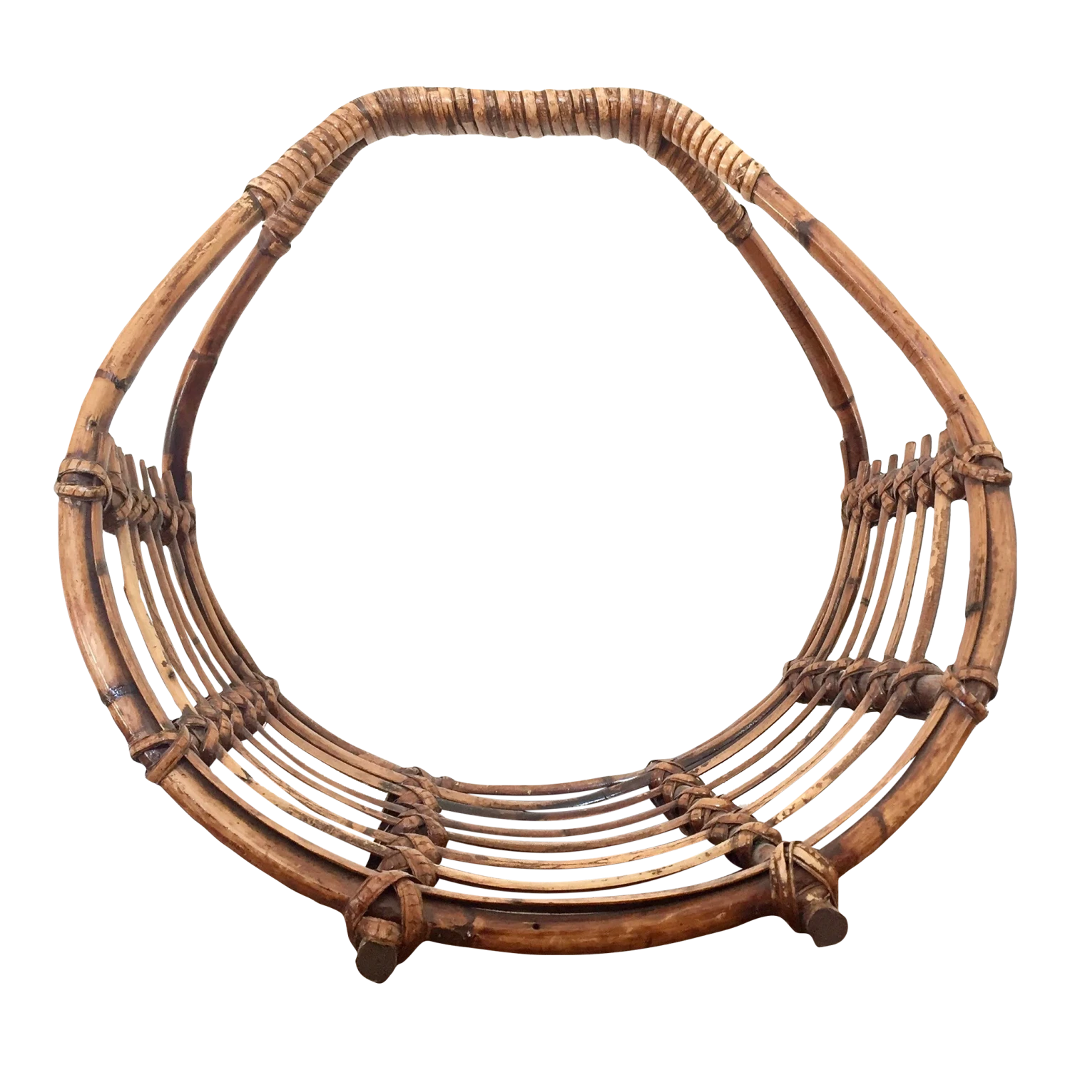 Vintage Chinoiserie Rattan Bamboo Magazine Rack 1 Vintage Chinoiserie Rattan Bamboo Magazine Rack