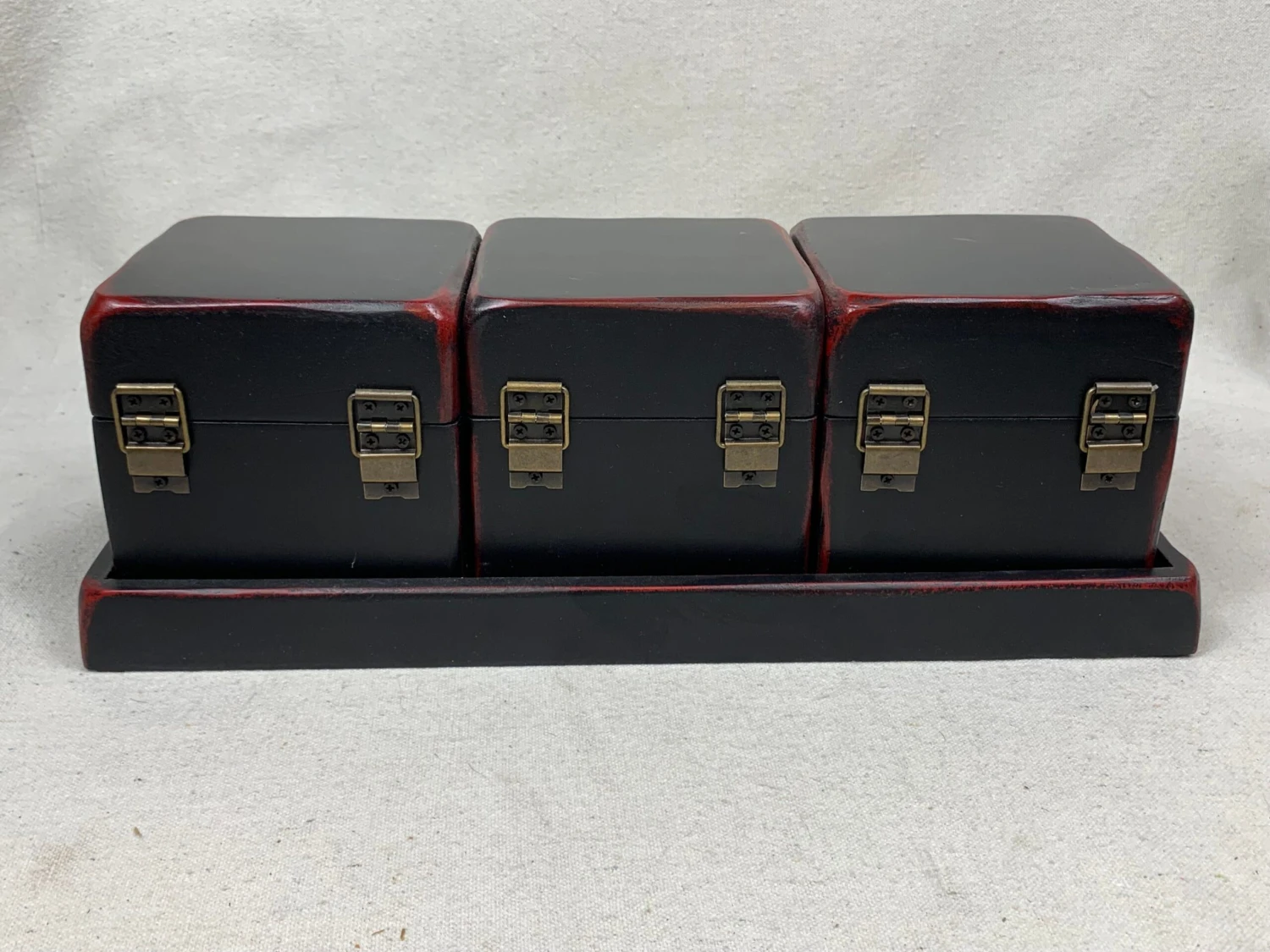 Vintage Chinoiserie Style Boxes With Tray-Four Pieces 5 Vintage Chinoiserie Style Boxes With Tray-Four Pieces - Image 5