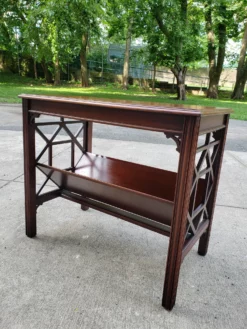 Vintage Chippendale Style Mahagony Book Rack Occasional Table -Chairish Shop vintage chippendale style mahagony book rack occasional table 0350