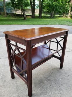 Vintage Chippendale Style Mahagony Book Rack Occasional Table -Chairish Shop vintage chippendale style mahagony book rack occasional table 7425