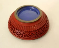 Vintage Cinnabar Red Small Lidded With Blue Enameled Lining Decorative Box -Chairish Shop vintage cinnabar red small lidded with blue enameled lining decorative box 3530