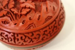 Vintage Cinnabar Red Small Lidded With Blue Enameled Lining Decorative Box -Chairish Shop vintage cinnabar red small lidded with blue enameled lining decorative box 8754