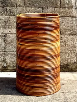 Vintage Coastal Pencil Reed Tall Basket -Chairish Shop vintage coastal pencil reed tall basket 1053