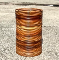 Vintage Coastal Pencil Reed Tall Basket -Chairish Shop vintage coastal pencil reed tall basket 4114