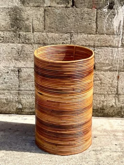 Vintage Coastal Pencil Reed Tall Basket -Chairish Shop vintage coastal pencil reed tall basket 6553 scaled