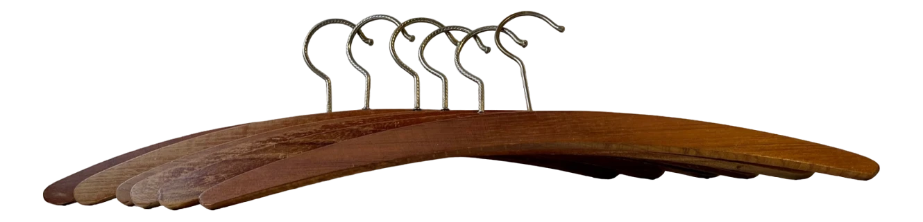 Vintage Danish Teak Coat Hangers, 1960s, Set Of 6 1 Vintage Danish Teak Coat Hangers, 1960s, Set Of 6