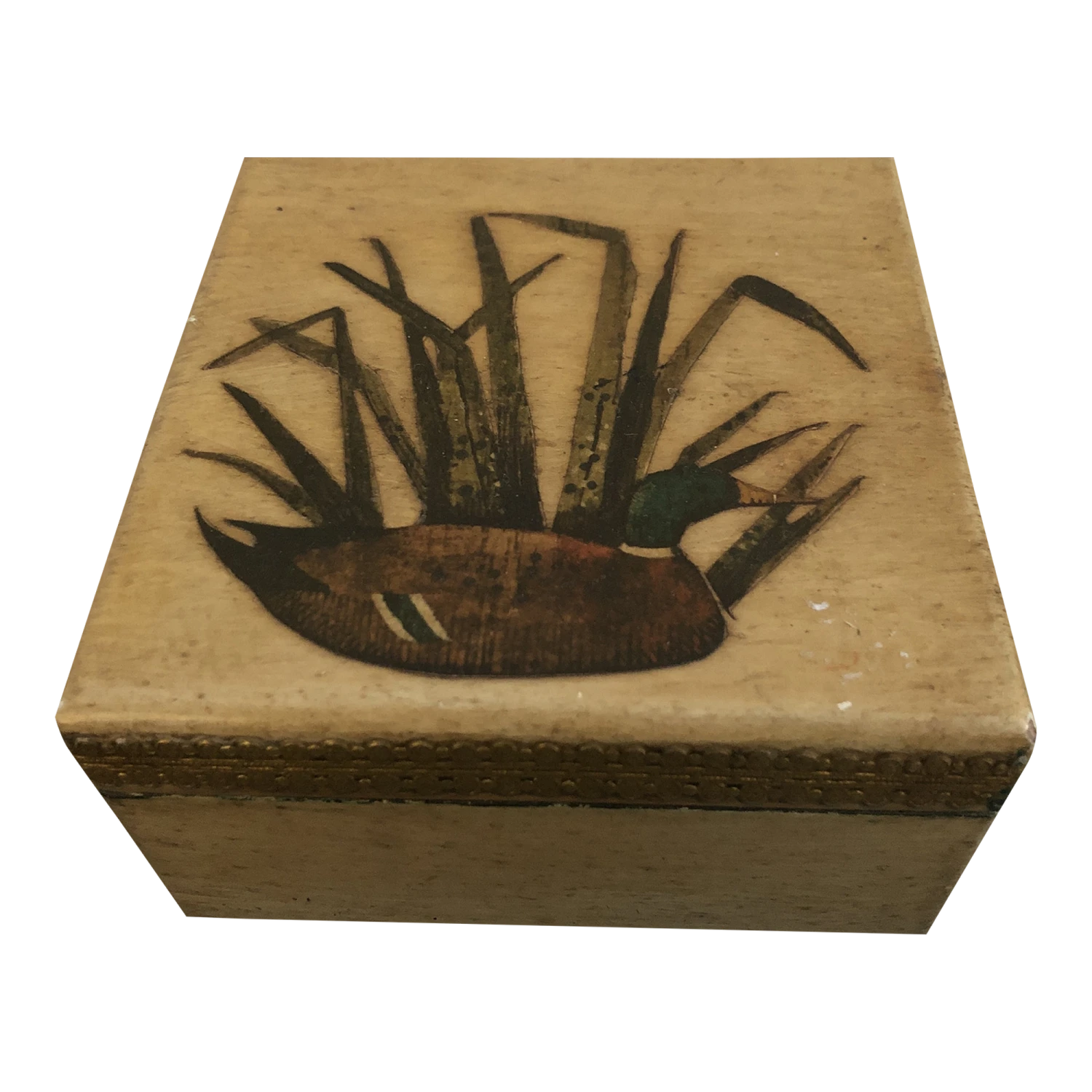 Vintage Duck Decoy Footed Box 1 Vintage Duck Decoy Footed Box