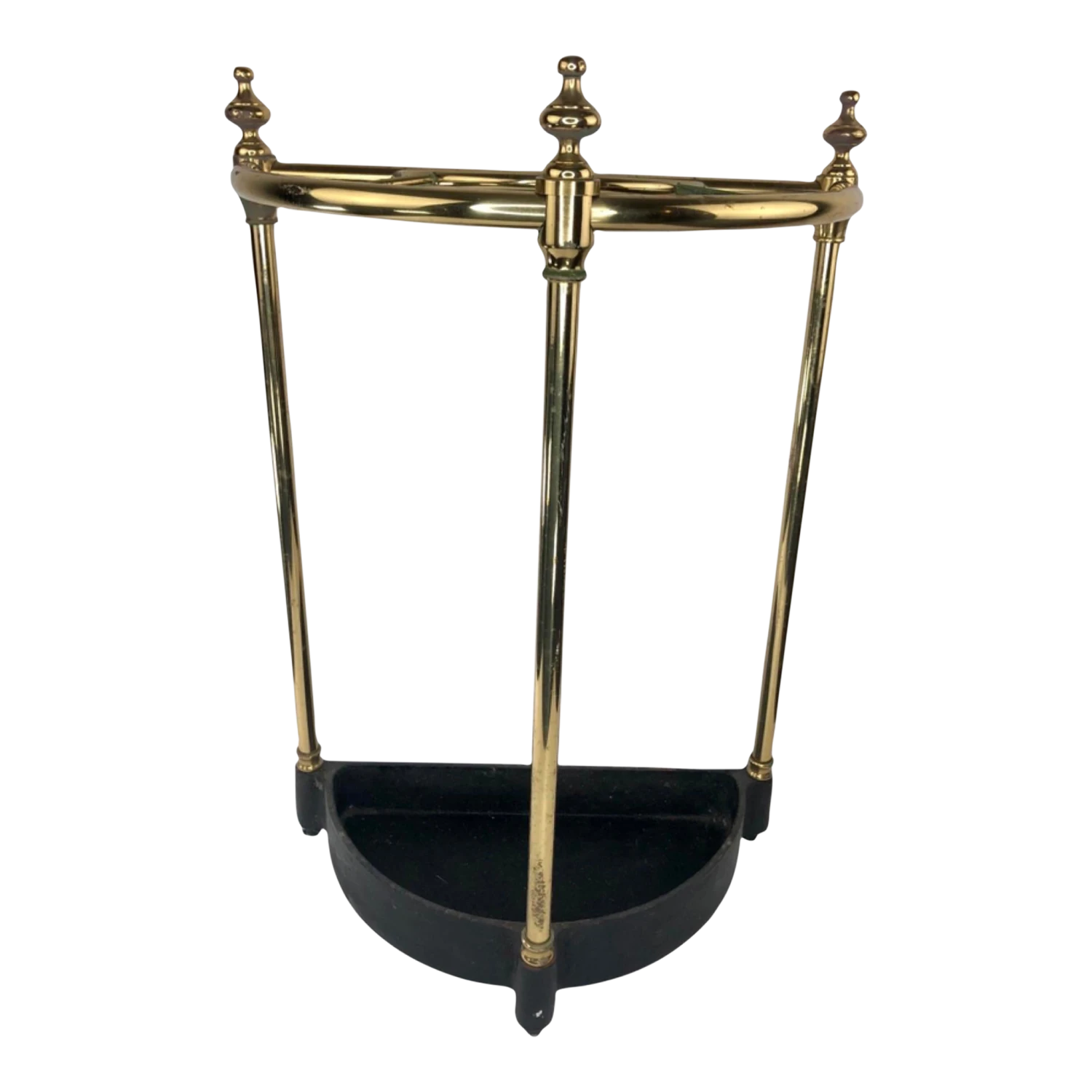 Vintage English Brass And Cast Iron Umbrella Stand 1 Vintage English Brass And Cast Iron Umbrella Stand