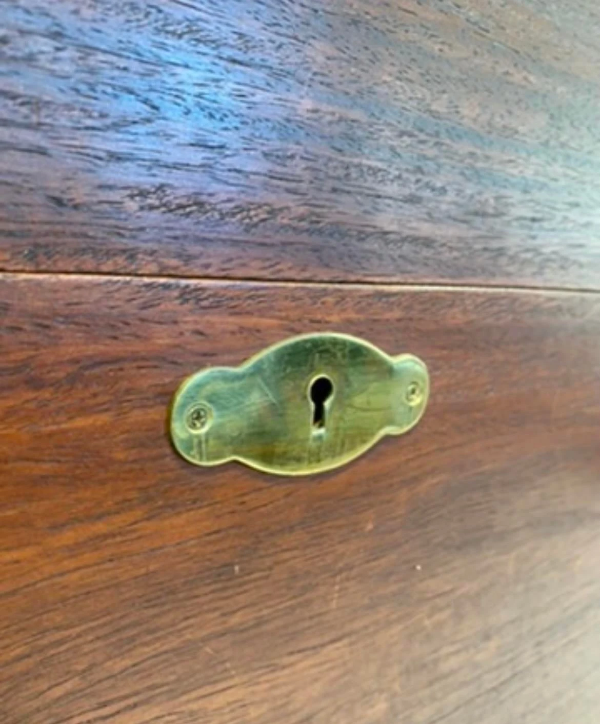 Vintage English Style Brass Bound Walnut Wine Bottle Decanter Box 5 Vintage English Style Brass Bound Walnut Wine Bottle Decanter Box - Image 5