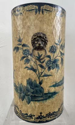 Vintage English/Chinoiserie “Papier Mache” Painted Umbrella Stand 6 Vintage English/Chinoiserie “Papier Mache” Painted Umbrella Stand -Chairish Shop vintage englishchinoiserie papier mache painted umbrella stand 3054 scaled