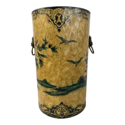 Vintage English/Chinoiserie āPapier Macheā Painted Umbrella Stand