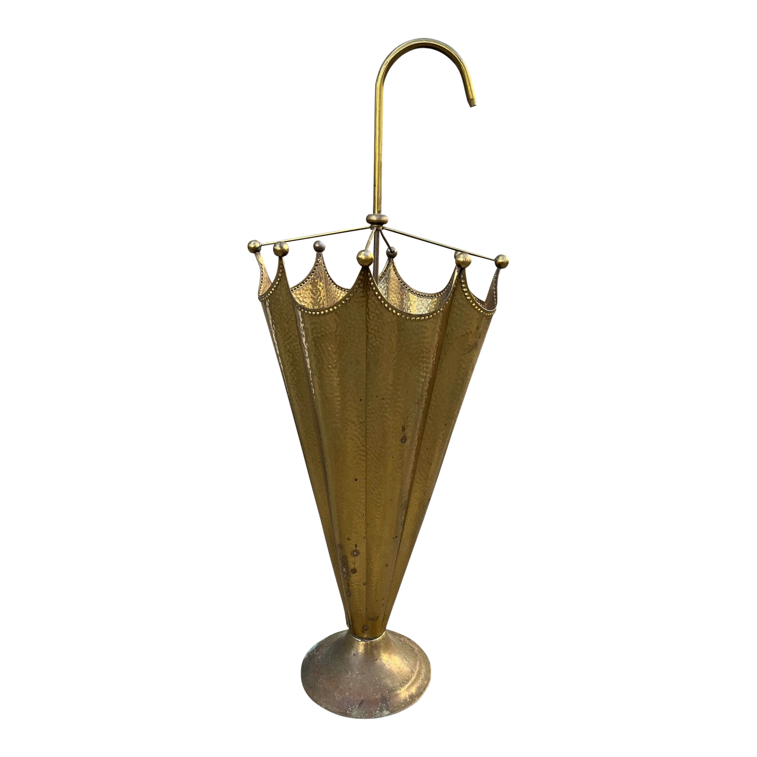 Vintage French Brass Umbrella Stand 1 Vintage French Brass Umbrella Stand