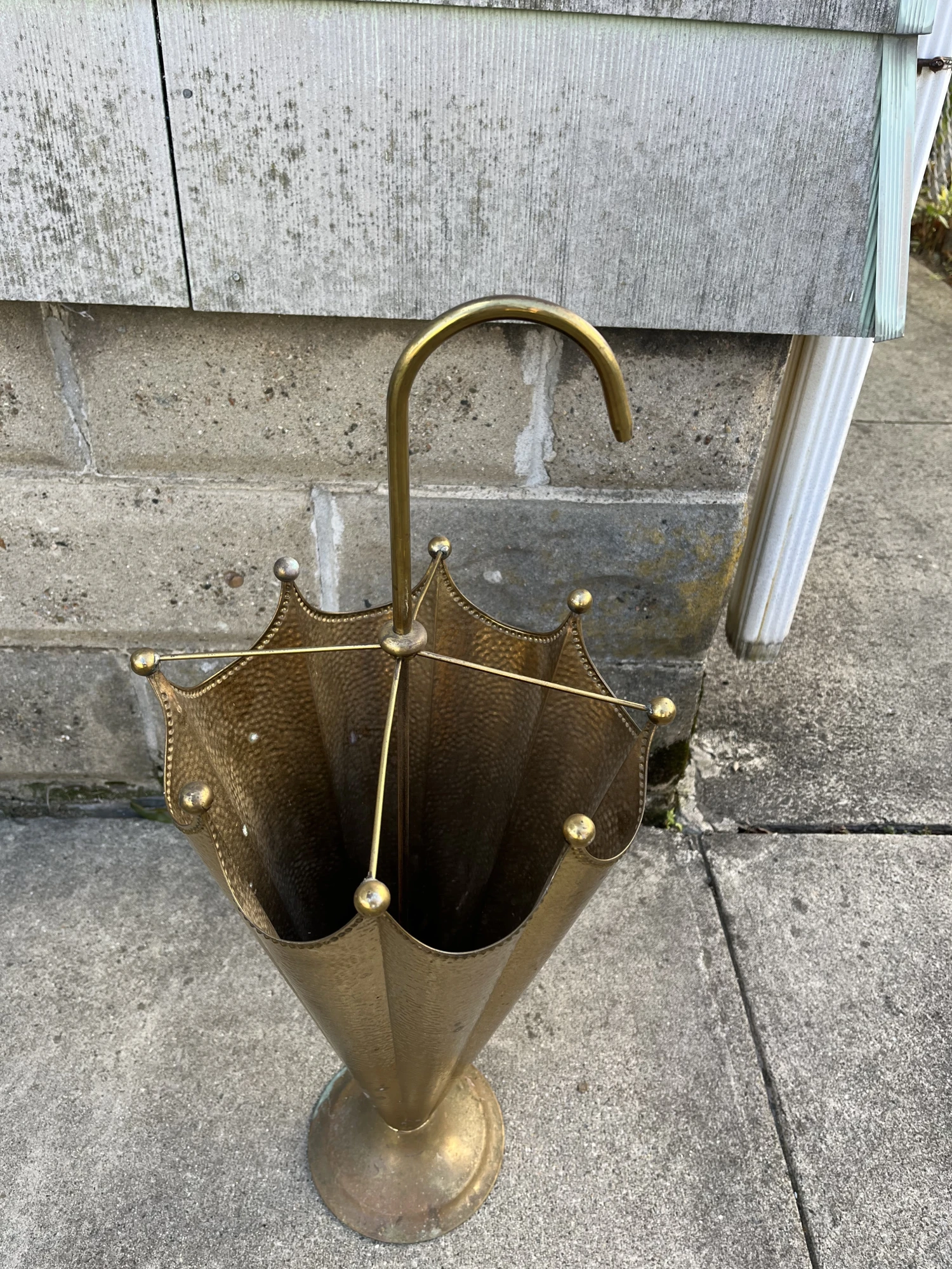 Vintage French Brass Umbrella Stand 2 Vintage French Brass Umbrella Stand - Image 2