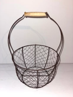 Vintage French Deco Iron Wire Egg Basket -Chairish Shop vintage french deco iron wire egg basket 5362 scaled