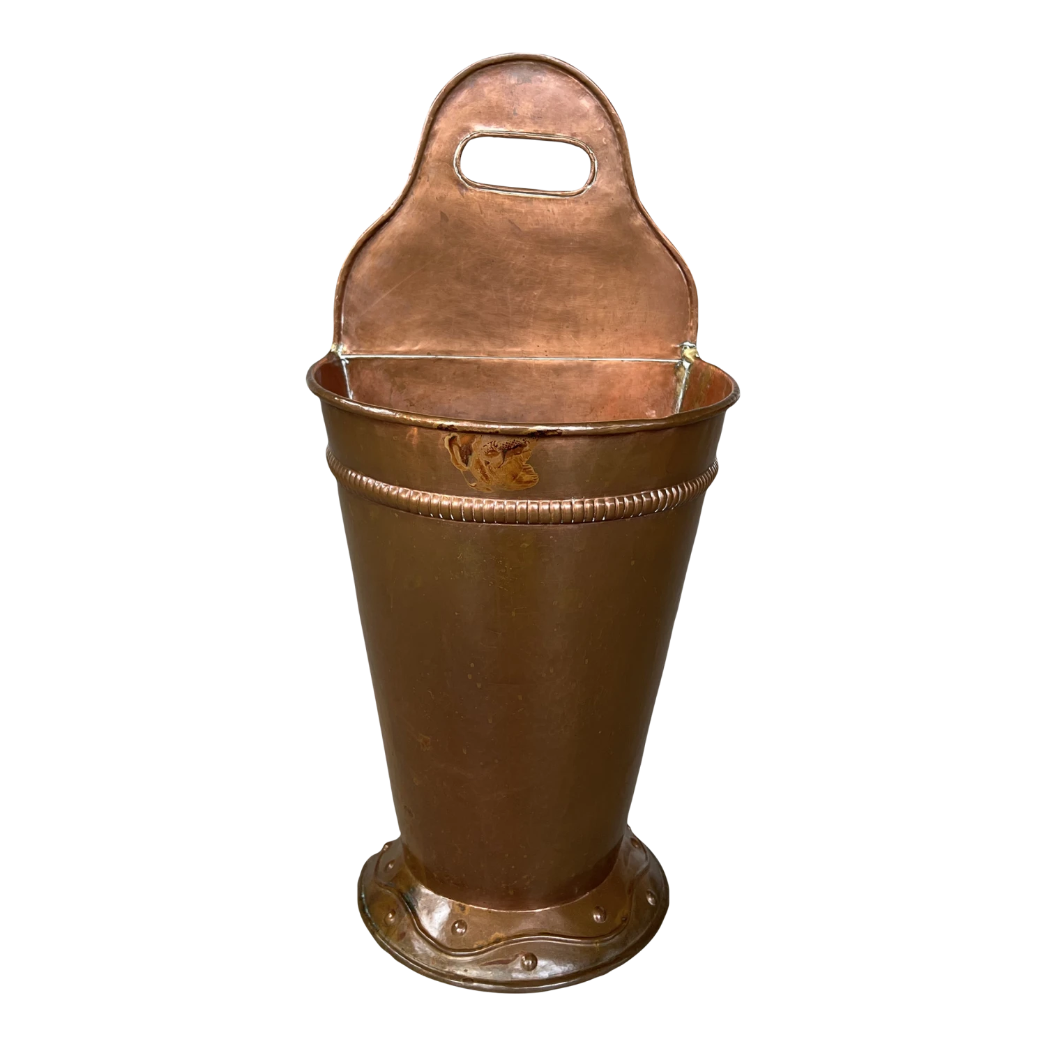 Vintage French Patinated Copper Umbrella Stand/Stick Holder 1 Vintage French Patinated Copper Umbrella Stand/Stick Holder