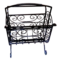 Vintage French Styled Wrought Iron Magazine Rack