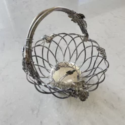Vintage Godinger Wire Silver Plate Basket -Chairish Shop vintage godinger wire silver plate basket 3084