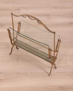 Vintage Golden Brass And Glass Magazine Rack From Maison Baguès 9 Vintage Golden Brass And Glass Magazine Rack From Maison Baguès -Chairish Shop vintage golden brass and glass magazine rack from maison bagues 4398