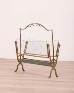 Vintage Golden Brass And Glass Magazine Rack From Maison Baguès 13 Vintage Golden Brass And Glass Magazine Rack From Maison Baguès -Chairish Shop vintage golden brass and glass magazine rack from maison bagues 4903