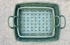 Vintage Green Nesting Harvest Baskets - Set Of 2 17 Vintage Green Nesting Harvest Baskets - Set Of 2 -Chairish Shop vintage green nesting harvest baskets set of 2 5305 scaled