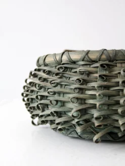 Vintage Green Porcupine Curl Basket 15 Vintage Green Porcupine Curl Basket -Chairish Shop vintage green porcupine curl basket 0596
