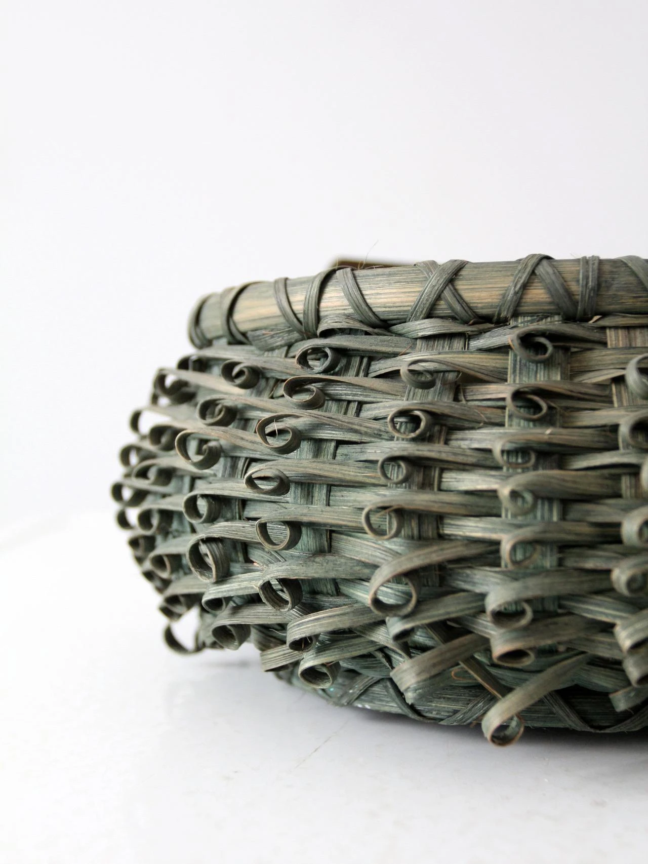 Vintage Green Porcupine Curl Basket 6 Vintage Green Porcupine Curl Basket - Image 6