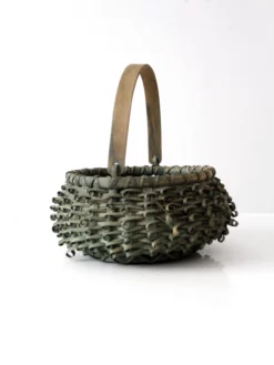 Vintage Green Porcupine Curl Basket 17 Vintage Green Porcupine Curl Basket -Chairish Shop vintage green porcupine curl basket 1120