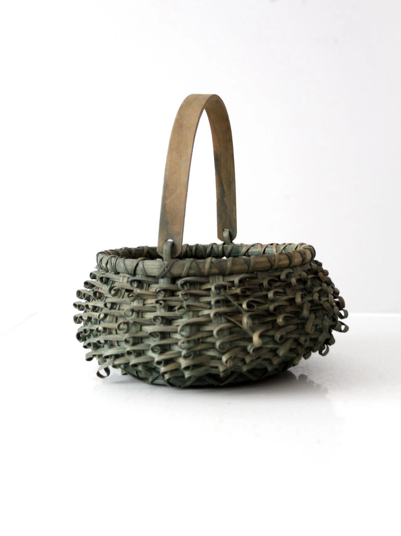Vintage Green Porcupine Curl Basket 8 Vintage Green Porcupine Curl Basket - Image 8