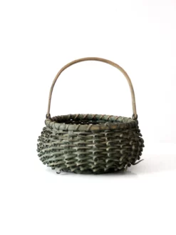 Vintage Green Porcupine Curl Basket 12 Vintage Green Porcupine Curl Basket -Chairish Shop vintage green porcupine curl basket 2418