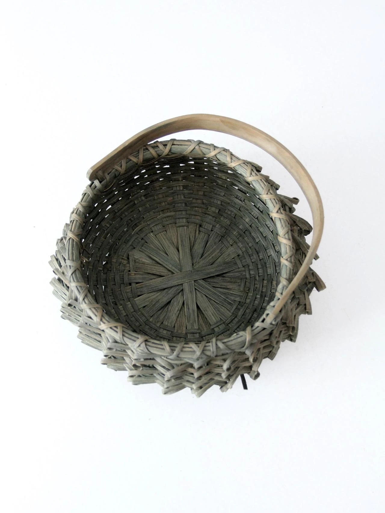 Vintage Green Porcupine Curl Basket 10 Vintage Green Porcupine Curl Basket - Image 10